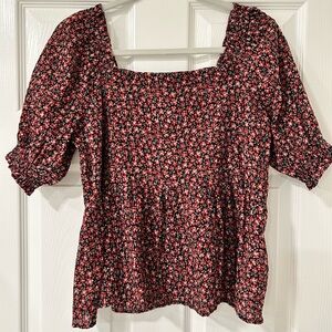 Loft Puff-Sleeve Blouse with floral print